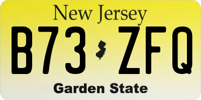 NJ license plate B73ZFQ