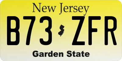 NJ license plate B73ZFR