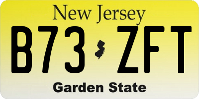 NJ license plate B73ZFT