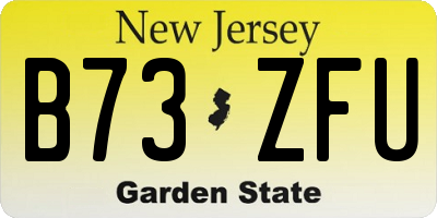 NJ license plate B73ZFU