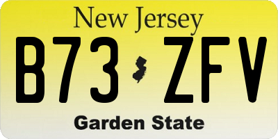 NJ license plate B73ZFV