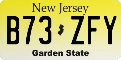 NJ license plate B73ZFY