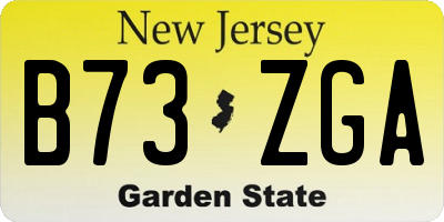 NJ license plate B73ZGA