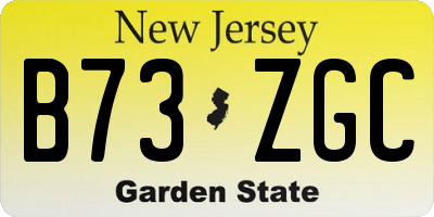 NJ license plate B73ZGC