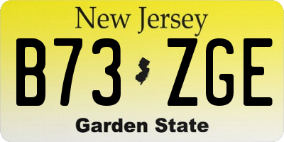 NJ license plate B73ZGE