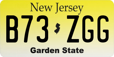 NJ license plate B73ZGG