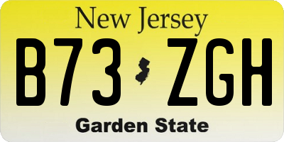 NJ license plate B73ZGH