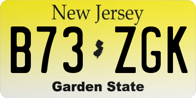 NJ license plate B73ZGK