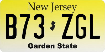 NJ license plate B73ZGL