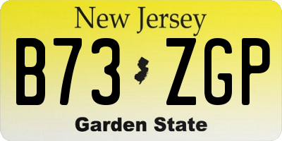 NJ license plate B73ZGP