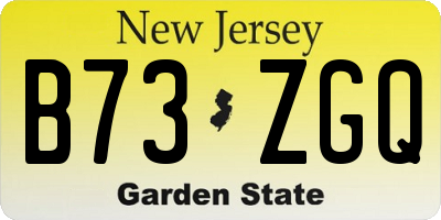 NJ license plate B73ZGQ