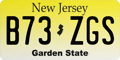NJ license plate B73ZGS