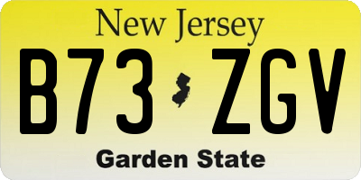 NJ license plate B73ZGV