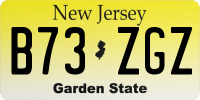 NJ license plate B73ZGZ