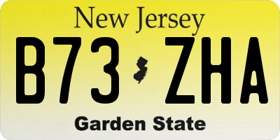 NJ license plate B73ZHA
