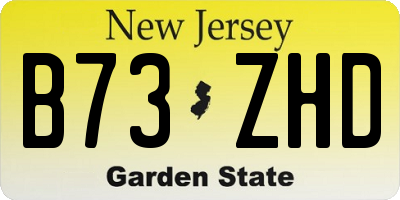 NJ license plate B73ZHD