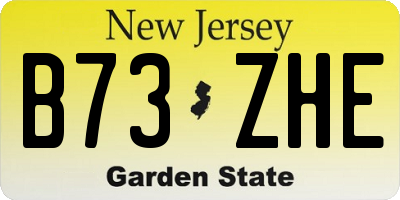 NJ license plate B73ZHE