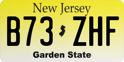 NJ license plate B73ZHF