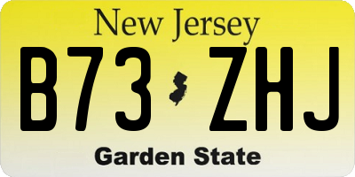 NJ license plate B73ZHJ