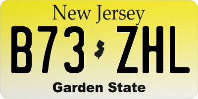 NJ license plate B73ZHL