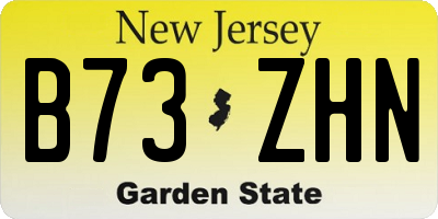 NJ license plate B73ZHN