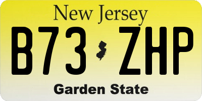 NJ license plate B73ZHP