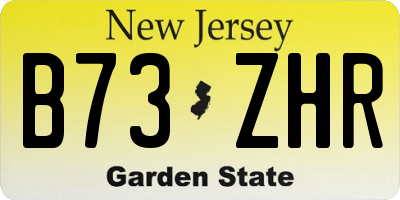 NJ license plate B73ZHR
