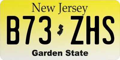 NJ license plate B73ZHS