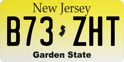 NJ license plate B73ZHT