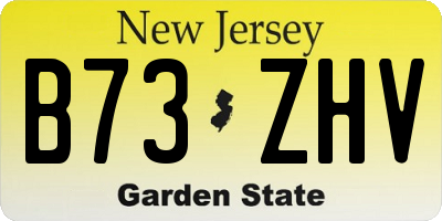 NJ license plate B73ZHV