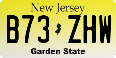 NJ license plate B73ZHW