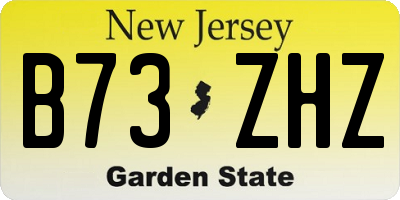 NJ license plate B73ZHZ