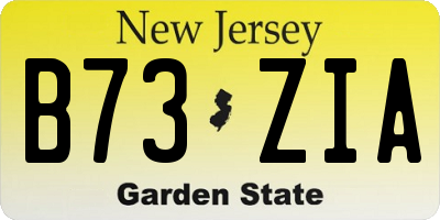 NJ license plate B73ZIA