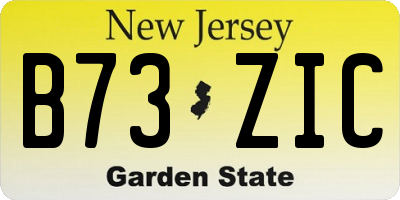 NJ license plate B73ZIC