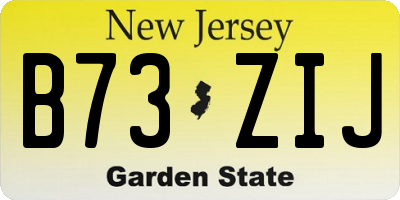 NJ license plate B73ZIJ