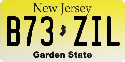 NJ license plate B73ZIL
