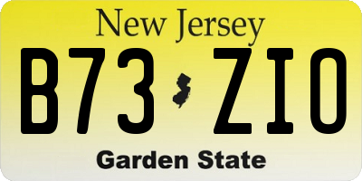 NJ license plate B73ZIO
