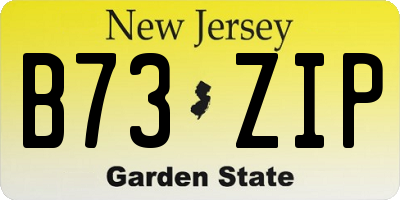 NJ license plate B73ZIP