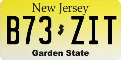 NJ license plate B73ZIT