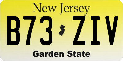NJ license plate B73ZIV