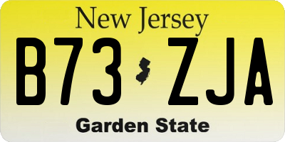 NJ license plate B73ZJA