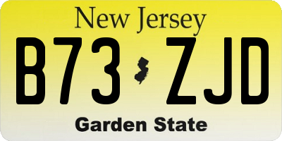 NJ license plate B73ZJD