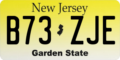 NJ license plate B73ZJE