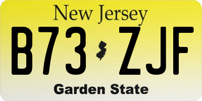 NJ license plate B73ZJF