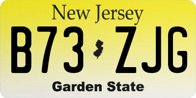 NJ license plate B73ZJG