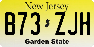 NJ license plate B73ZJH