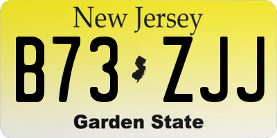 NJ license plate B73ZJJ