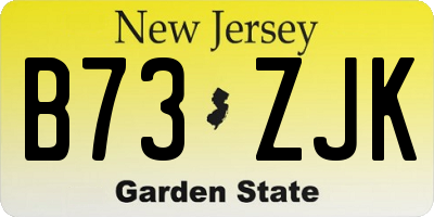 NJ license plate B73ZJK