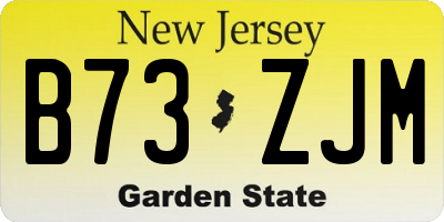 NJ license plate B73ZJM