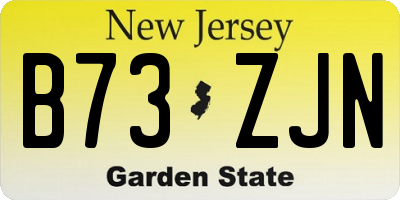 NJ license plate B73ZJN